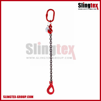 One Leg G80 Chain Sling w/ Clevis Self Locking Hook