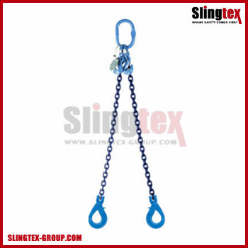 Two Legs G100 Chain Sling w/ Clevis Self Locking Hook
