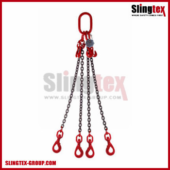 Four Legs G80 Chain Sling w/ Swivel Self Locking Hook