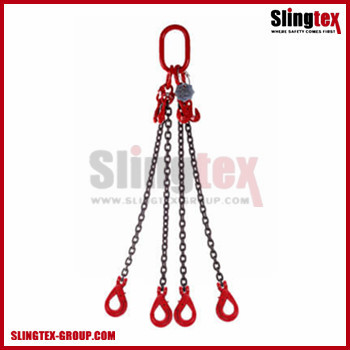 Four Legs G80 Chain Sling w/ Clevis Self Locking Hook